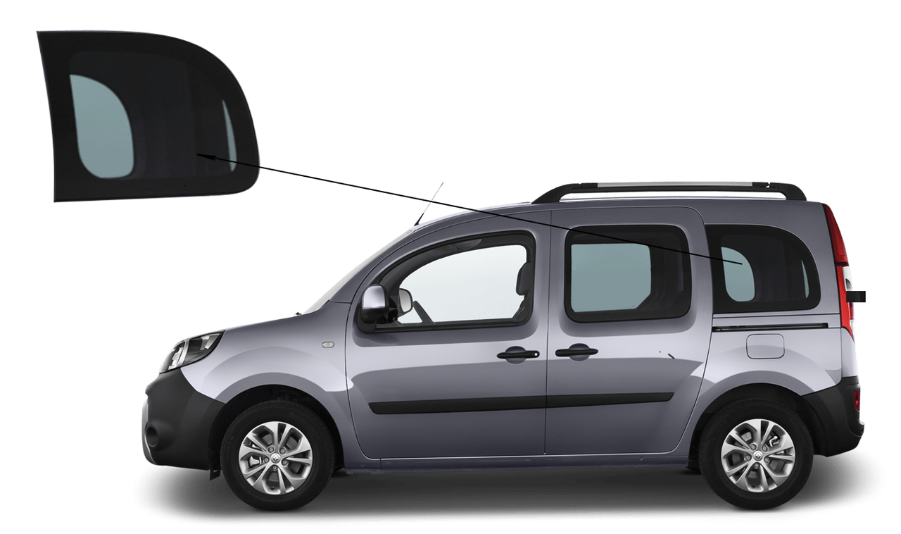 

Боковое стекло короткая база Renault Kangoo 2008-2019 заднее левое