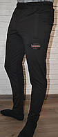 Черные трикотажные "двунитка" молодежные штаны на манжетах (размеры от 46 до 52) 
