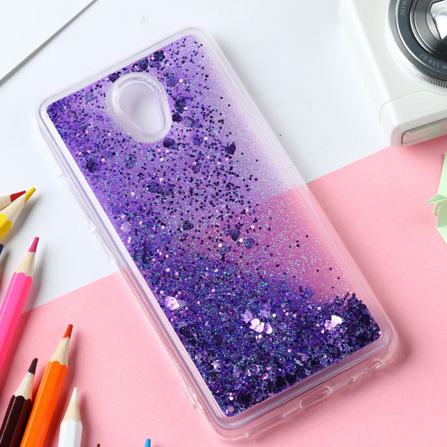 

Чехол Glitter для Meizu M3 / M3s / M3 mini Бампер Жидкий блеск фиолетовый