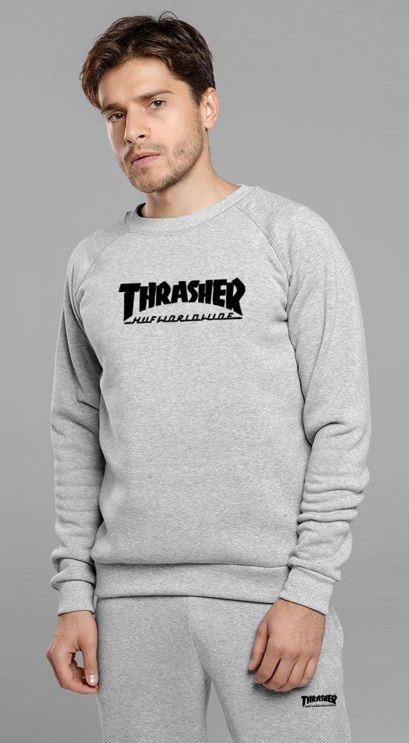 

Спортивный костюм мужской Thrasher, трешер L, серый