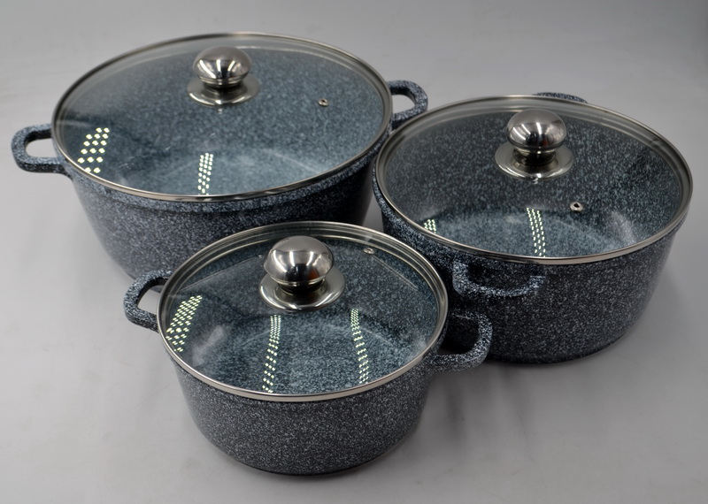 Набір посуду з 6 предметів Benson BN-324 каструлі з мармуровий покриттям