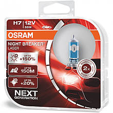 Автомобільні галогенні лампи "OSRAM" (H7)(12V)(55W)(Night Breaker Laser)(+150%)