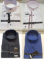 Приталенные рубашки с воротником-стойкой в ассортименте ТУРЦИЯ (большой выбор и под заказ)