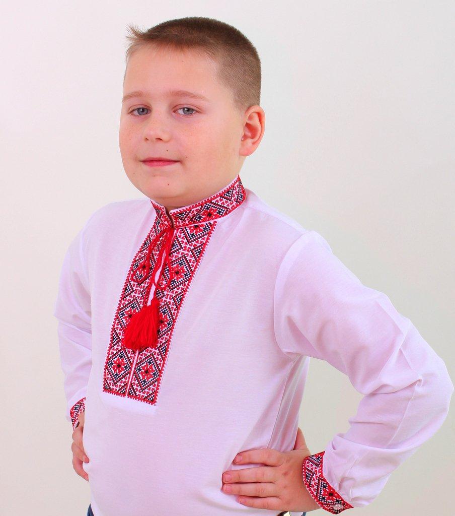 

Вышиванка для мальчика Федор с красной вышивкой