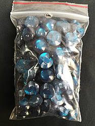 Куглые пластмассовые пуговицы на полуножке  №20/13мм (100 шт, цвет синий)