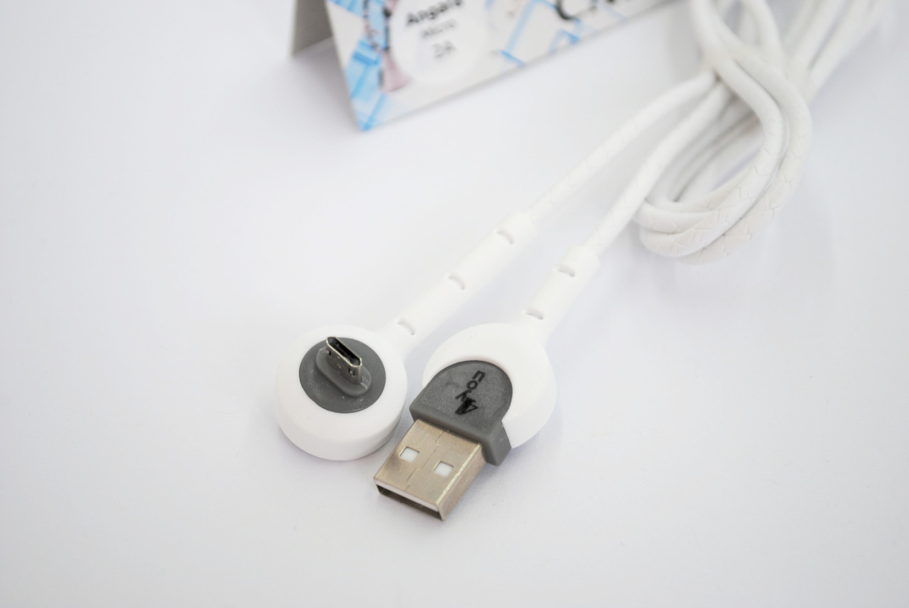 

Кабель Usb-cable Micro USB 4you Angara (2000mah, tpe, 90град, micro 2х стор.,подставка, белый)