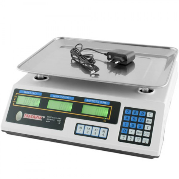 Торговые весы MATRIX MX-410A 50кг весы электронные торговые с калькулятором