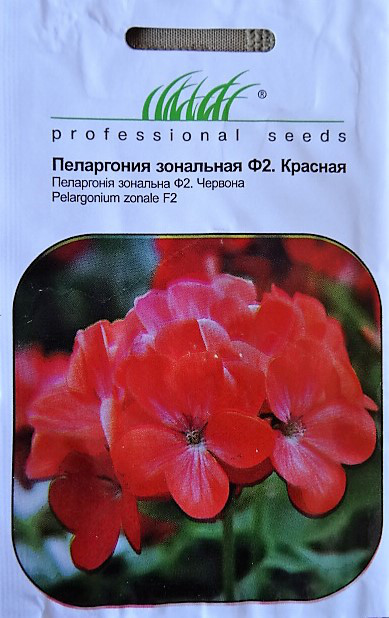 Семена цветов пеларгония зональная F2( красная) 0.04 гр