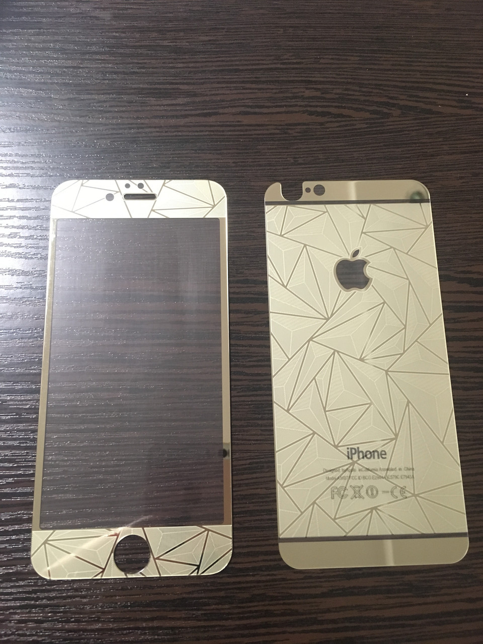 Стекло защитное на iPhone 6, iPhone 6S Золотая абстракция (комплект 2 