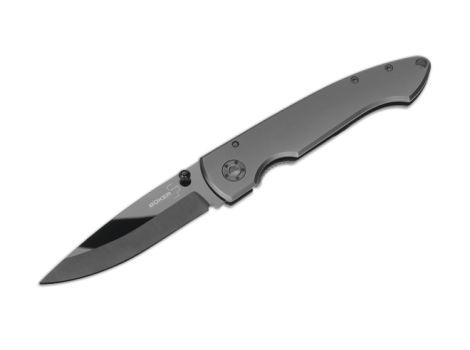 

Нож раскладной Boker Plus "Anti-MC" / Американский нож из титановой рукояткой серого цвета, Чёрный