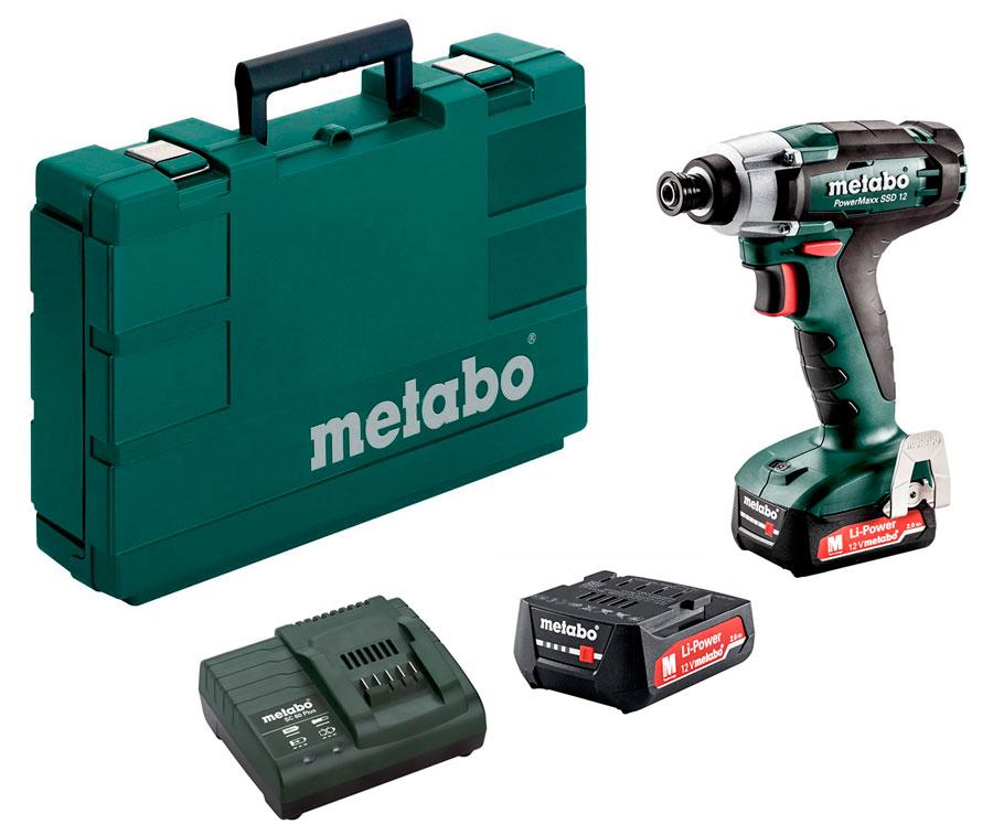 

Аккумуляторный ударный гайковерт Metabo PowerMaxx SSD 12 + 2 акб + з/у + кейс (601114500)