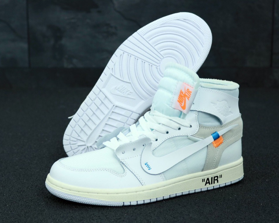 

Кроссовки в стиле Nike Air Jordan x Off White - "White" мужские, Белый