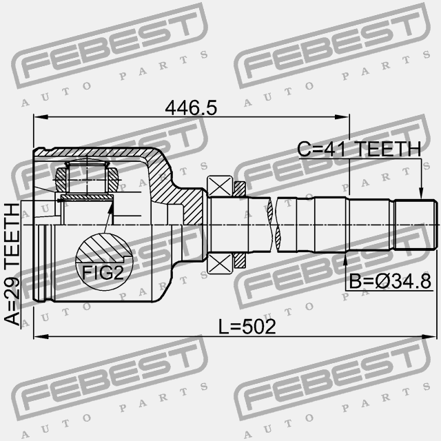 

ШРУС ВНУТРЕННИЙ ПРАВЫЙ 29X34.8X41 2811-DUCQ18RH