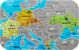 Скретч карта Європи EUROPE англійською мовою розмір 48 х 68 см, фото 9