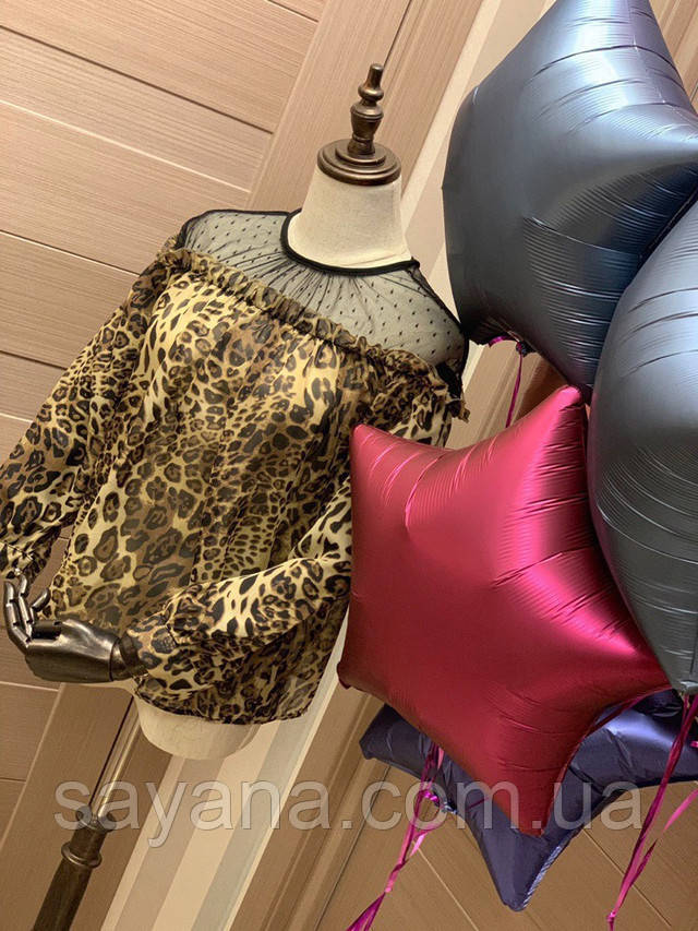 женская блуза с леопардовым принтом