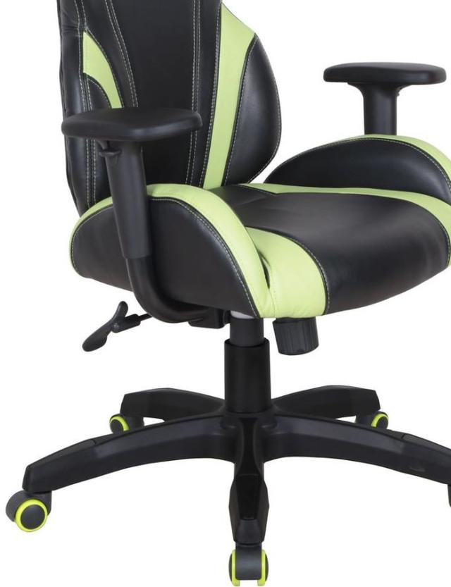 Кресло VR Racer Zeus черный, PU черный-зеленый (Фото 10)