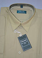 БЕЖЕВА сорочка з коротким рукавом 100% бавовна (розміри 39.40.41.42.43.45)