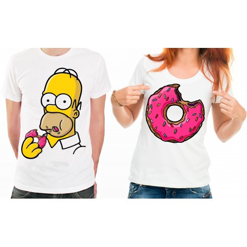 парные футболки Гомер с пончиком в Днепре