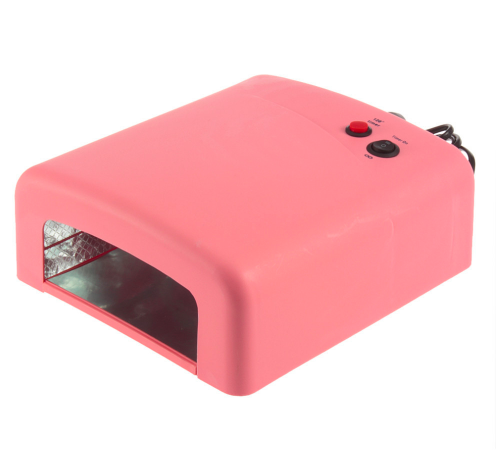 УФ лампа UV 818 на 36 W розовая мощная профессиональная сушка для маникюра со сменным дном