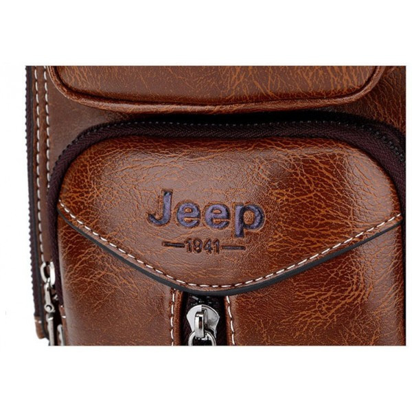 Мужская сумка-рюкзак через плечо на ремне Jeep 1941 new 2 кармана 