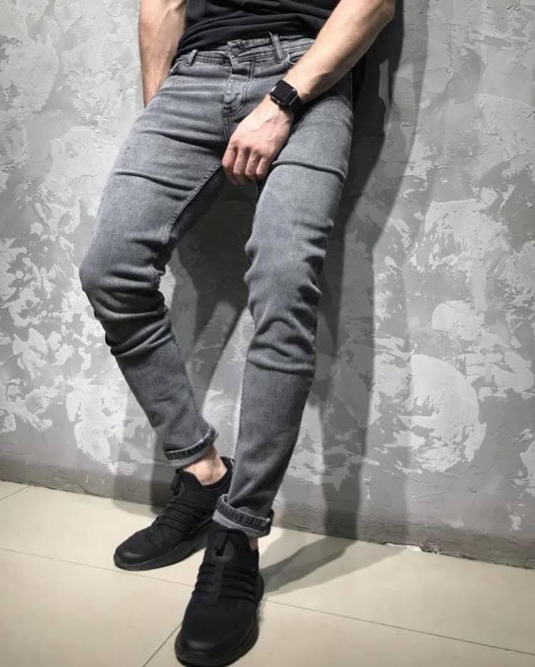 Мужские джинсы серые