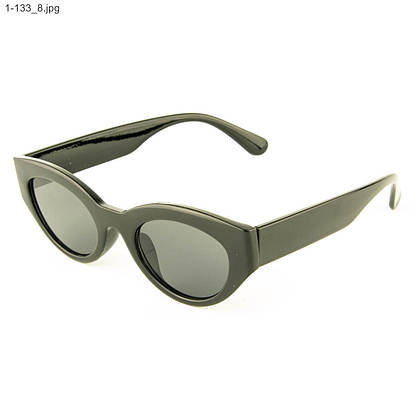 Сонцезахисні окуляри овальної форми - Чорні - 1-133, фото 3