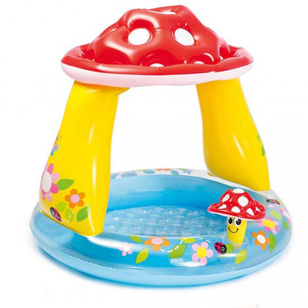 

Надувной бассейн детский с навесом Intex 57114 грибочек, Разноцветный