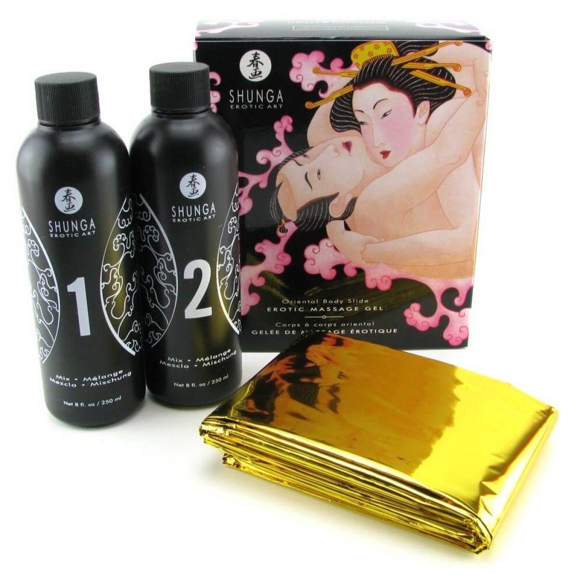 

Гель для NURU массажа Shunga Oriental Body-to-Body - Sparkling Strawberry Wine плюс простыня