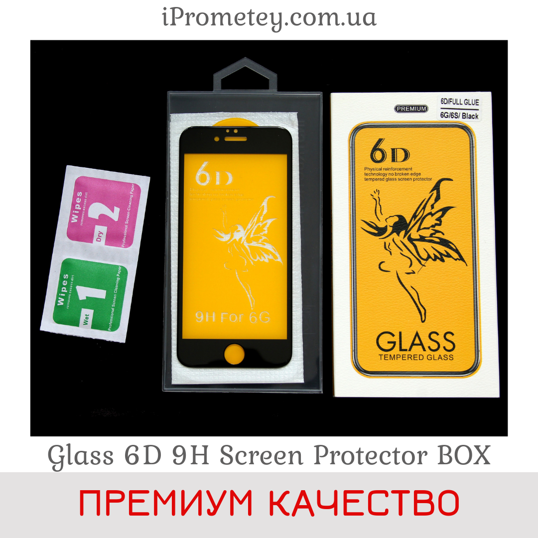 

Защитное стекло Glass™ 6D 9H для iPhone 6 6s Plus 7 8 10 X XS XR 11 Pro Max Оригинал скло на айфон iPhone 6/6s, Black Черный