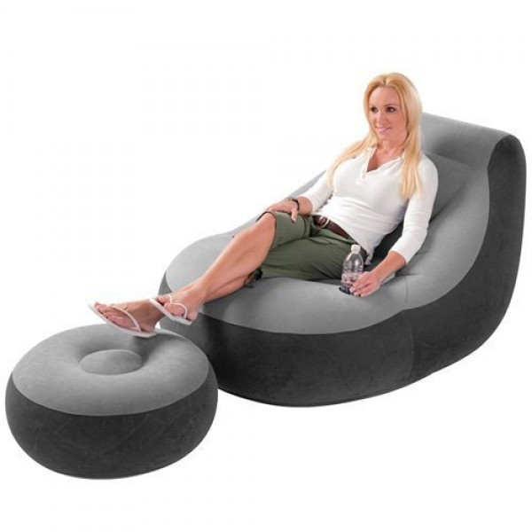 Надувне крісло з пуфом Intex Ultra Lounge 68564 (99x130x76 см)