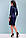 Ошатне плаття трикотажне жіноче з вишивкою 44-50 розміру темно-синє, фото 3