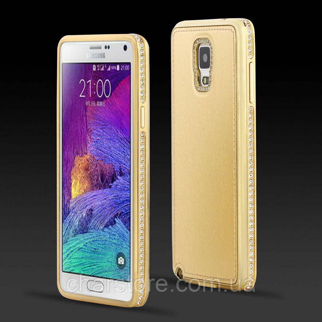 Бампер чехол на Samsung Galaxy S4 i9500 bm металлический золотой со ст