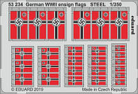 Цветное фототравление. Немецкие флаги Второй Мировой, сталь. 1/350 EDUARD 53234