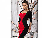 Платье женское нарядное красивое Сердце черное с красным, фото 2