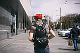 Кожаный мужской рюкзак из экокожи BORDER черный молодежный, фото 10