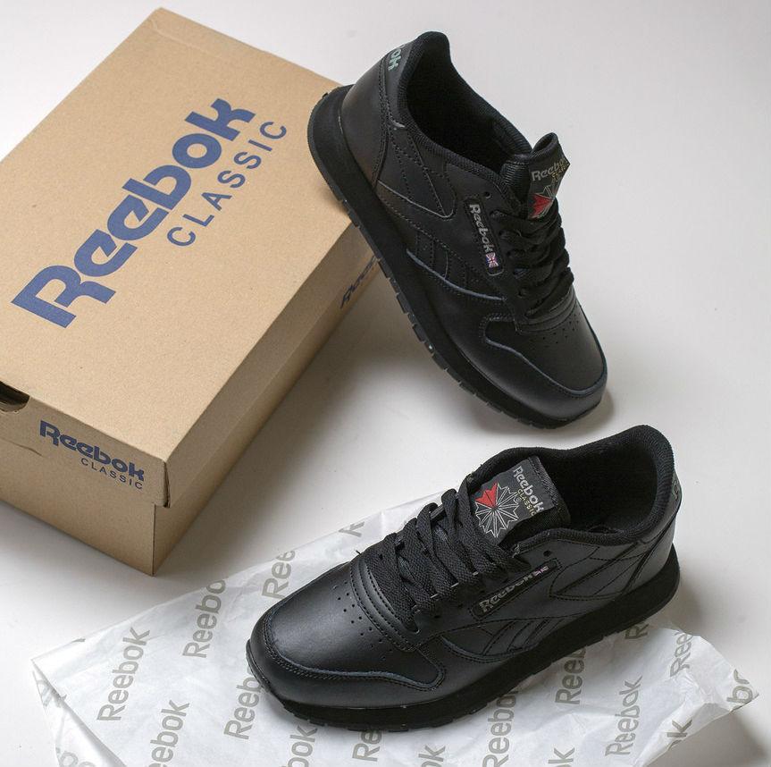 

Reebok Classic Leather Black | женские кроссовки; черные; кожаные, Черный