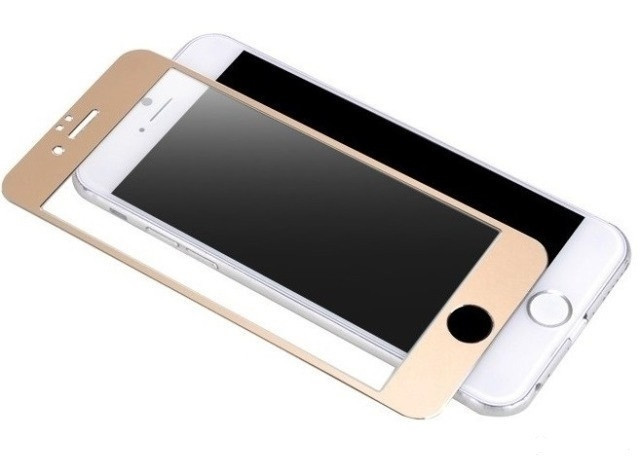 Стекло защитное на iPhone 6, iPhone 6S Золотое зеркало