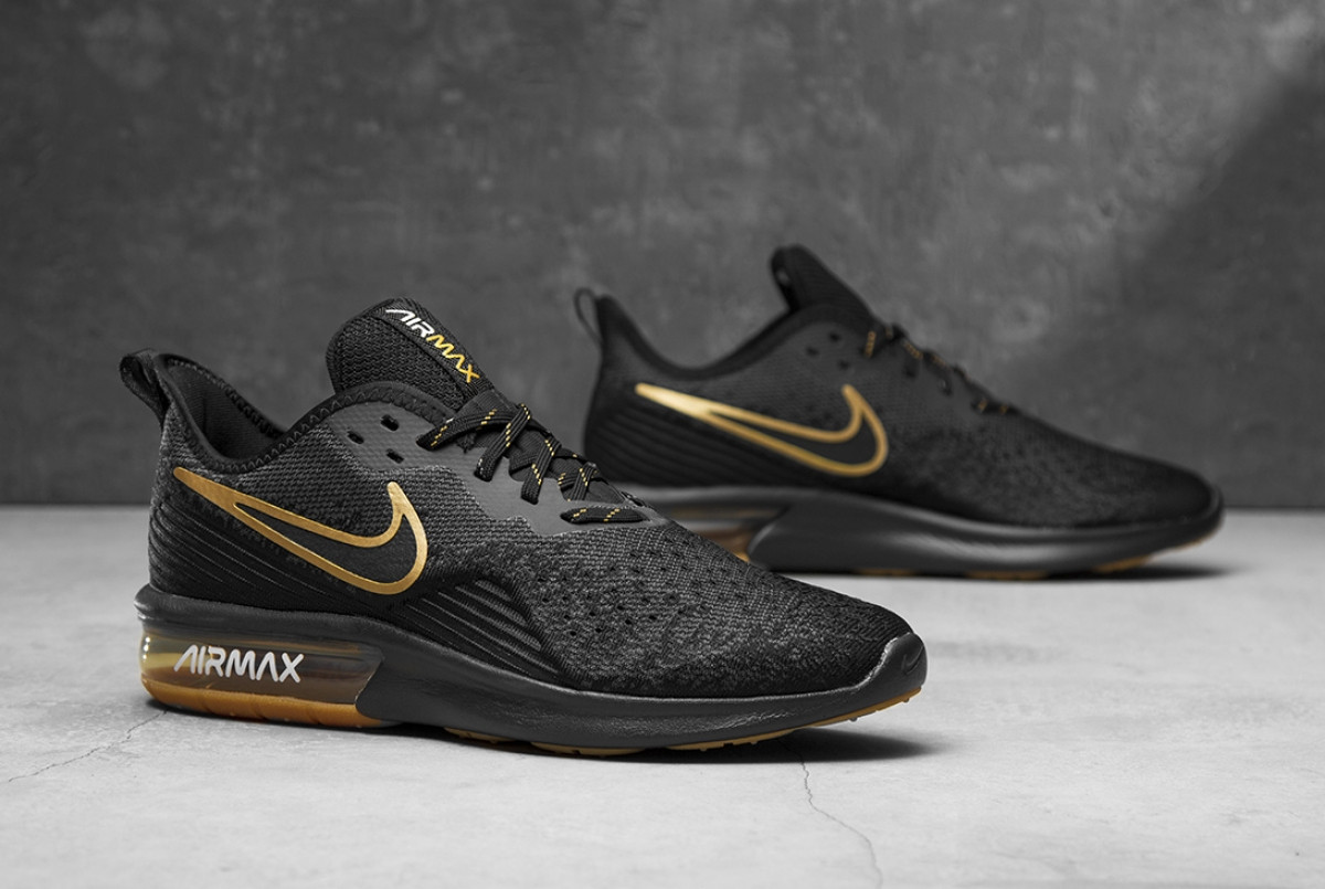 nike sequent 4 black gold