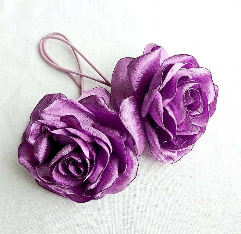 Гумка для волосся з квітами ручної роботи "Роза Бузкова"-купити-в інтернет-магазині AnnaRose