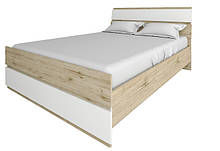 Ліжко Лаура 1600 +ламелі білий/дуб велінгтон (Сокме)