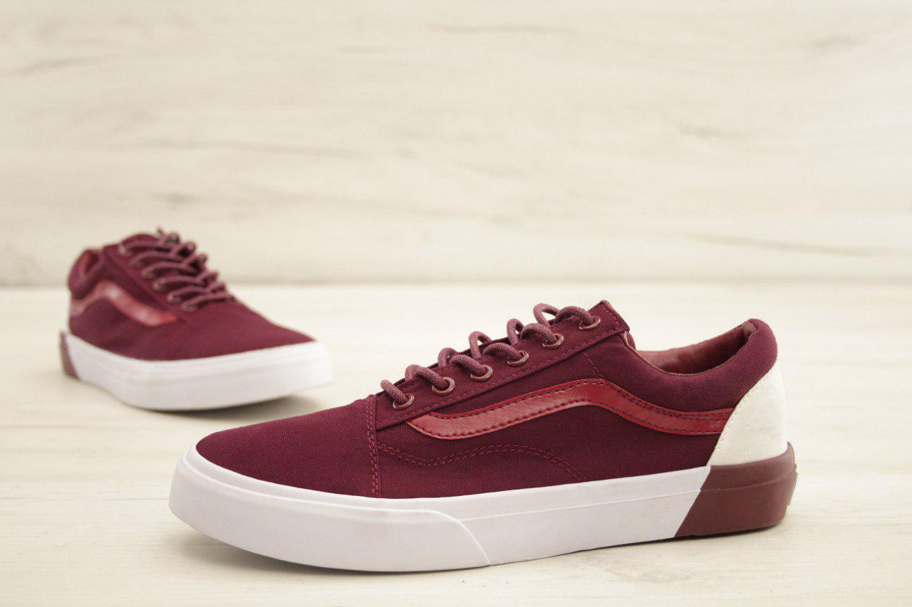 

Vans Old Skool DX Bordo/White | кеды мужские и женские; вэнс; бордовые, Бордовый