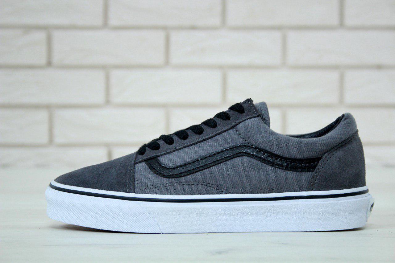 

Vans Old Skool Grey White | кеды мужские; вэнс; серые 8.5, Серый