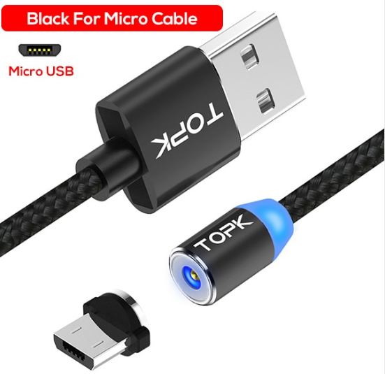 

Магнитный кабель для зарядки micro USB \ шнур магнитный micro USB черный