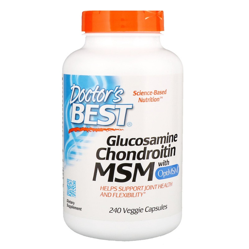 

Глюкозамин, хондроитин и МСМ, Doctor's Best "Glucosamine Chondroitin MSM with OptiMSM" (240 капсул)