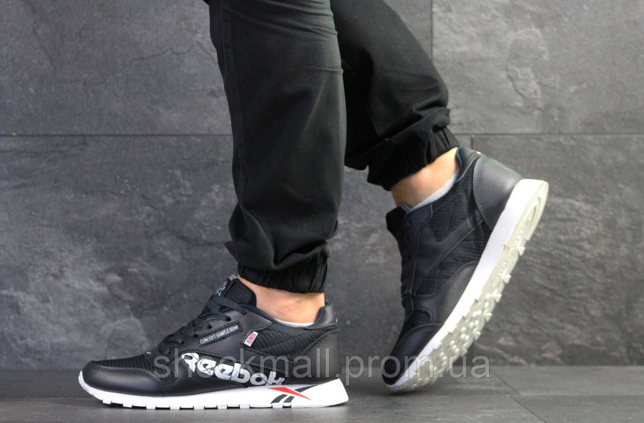 

Кроссовки мужские Reebok кожа с сеткой синие Вьетнам реплика, Синий