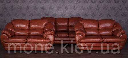 Комплект кожаной мягкой мебели премиум класса "Аляска" (В НАЛИЧИИ) Набор диванов 3+2+2, фото 2