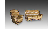 Комплект мягкой мебели кожаный  "Джове", диван и  кресло в коже, фото 3