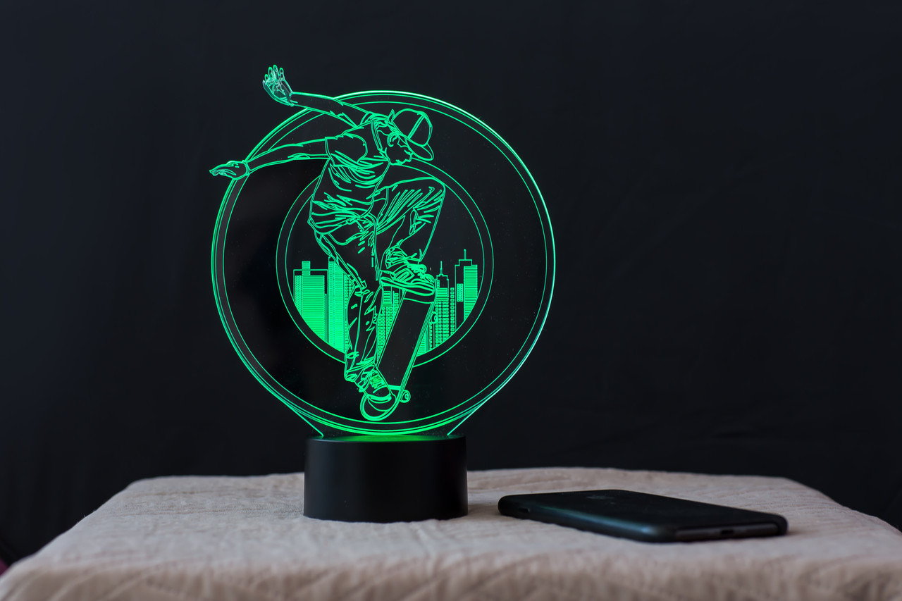 

3D светильник-ночник "Скейтбордист" 3DTOYSLAMP