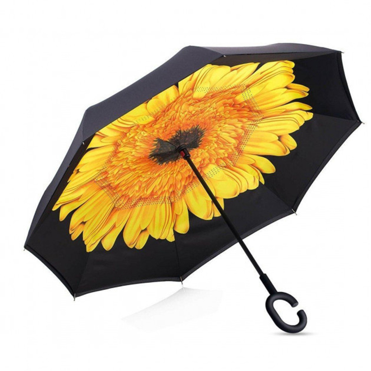 Зонт Up-Brella Цветок Желтый двусторонний двойной купол обратное сложе