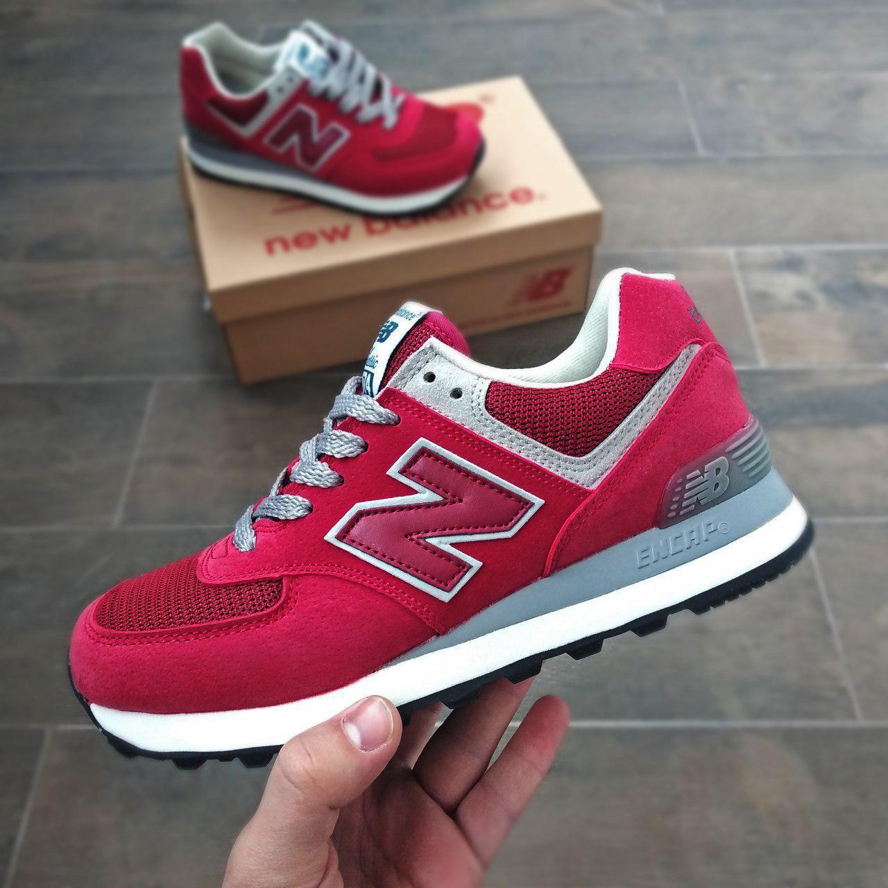 new balance 574 crimson red